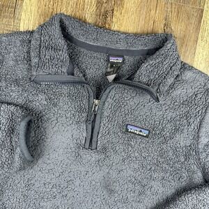 Patagonia Los Gatos Fleece Pullover Womens Medium Gray Sherpa Quarter Zip‎
